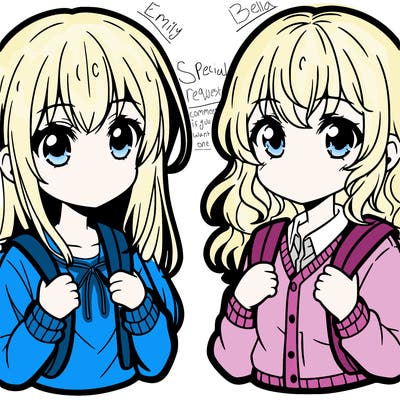 two cute anime girls