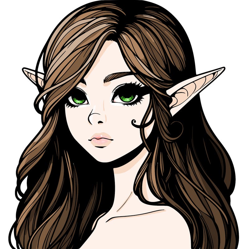 elf girl realistic dark fantasy