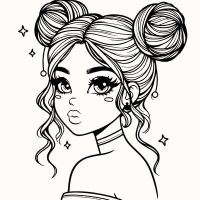 gorgeous woman with space buns