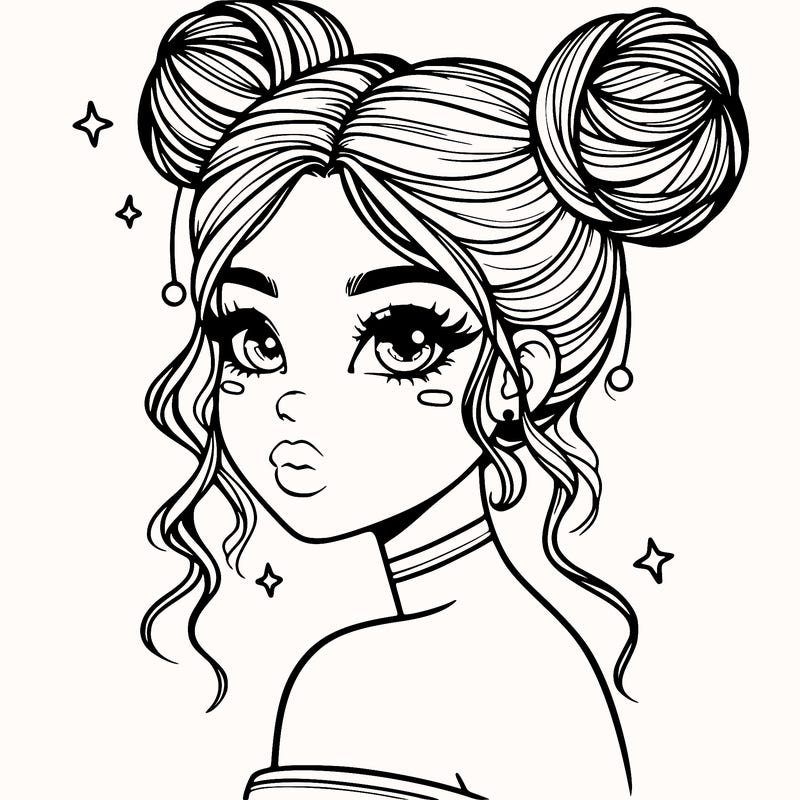 gorgeous woman with space buns