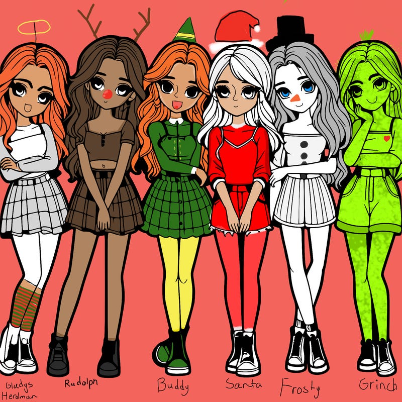 a group of girls realistic