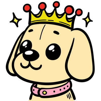 dog with a crown
