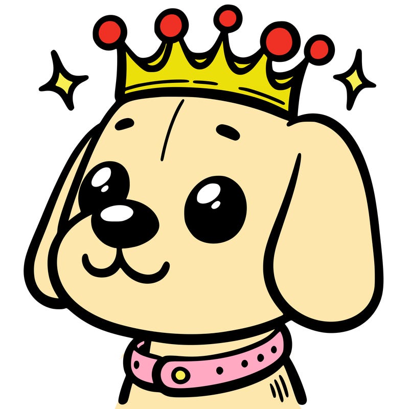 dog with a crown