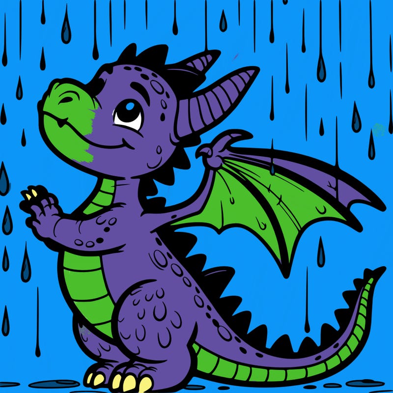 dragon in the rain