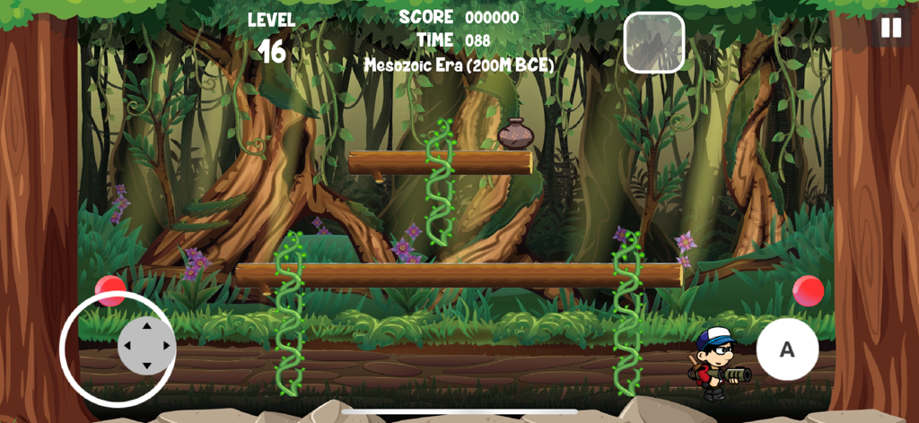Pang In Time - Pang In Time gameplay in the Mesozoic Era prehistoric level