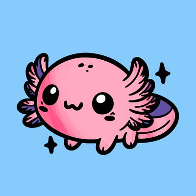 cute easy baby axolotl