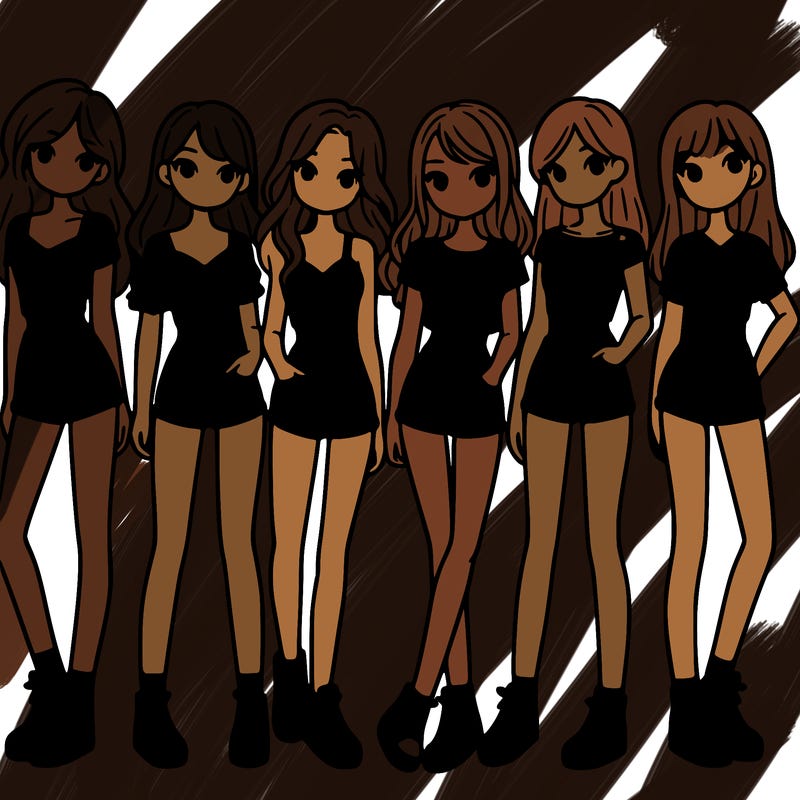 a group of girls wearing crop tops and shorts