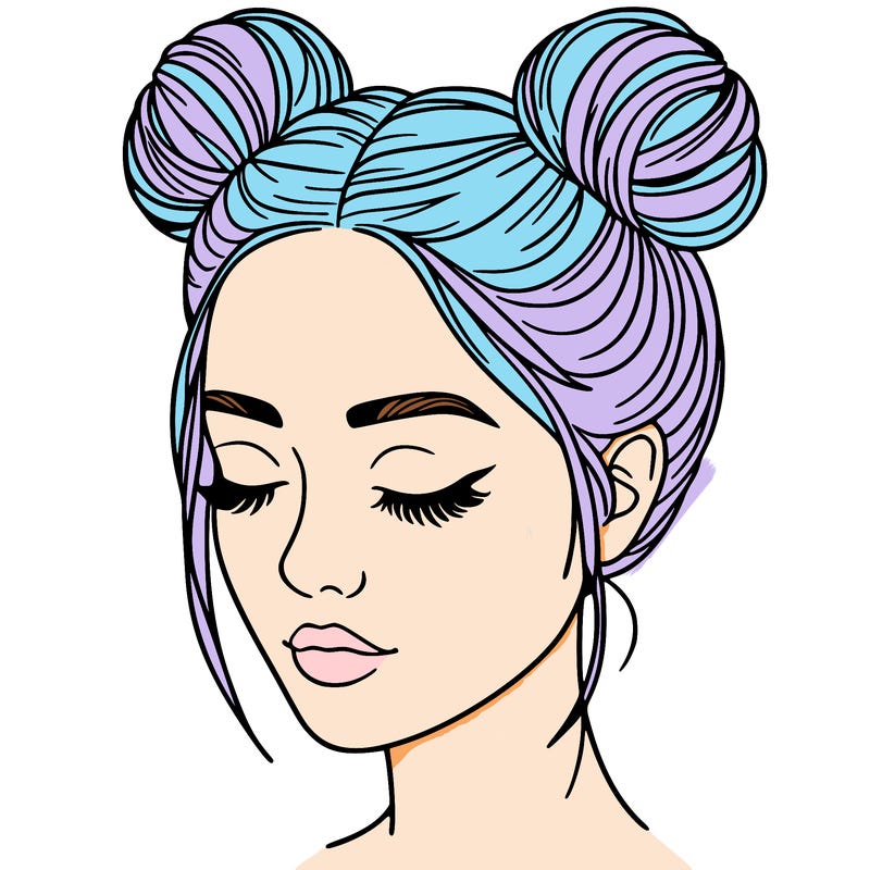 woman with hair buns