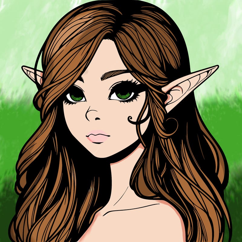 elf girl realistic dark fantasy