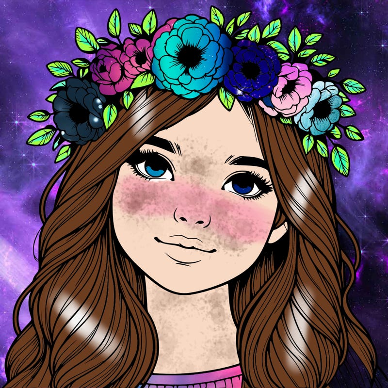 realistic girl with flower crown