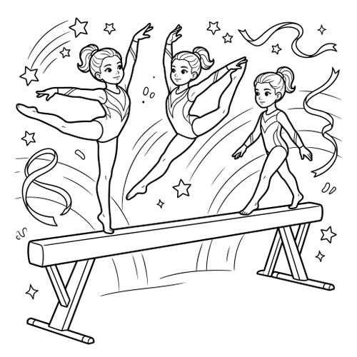 Balance Beam Gymnasts