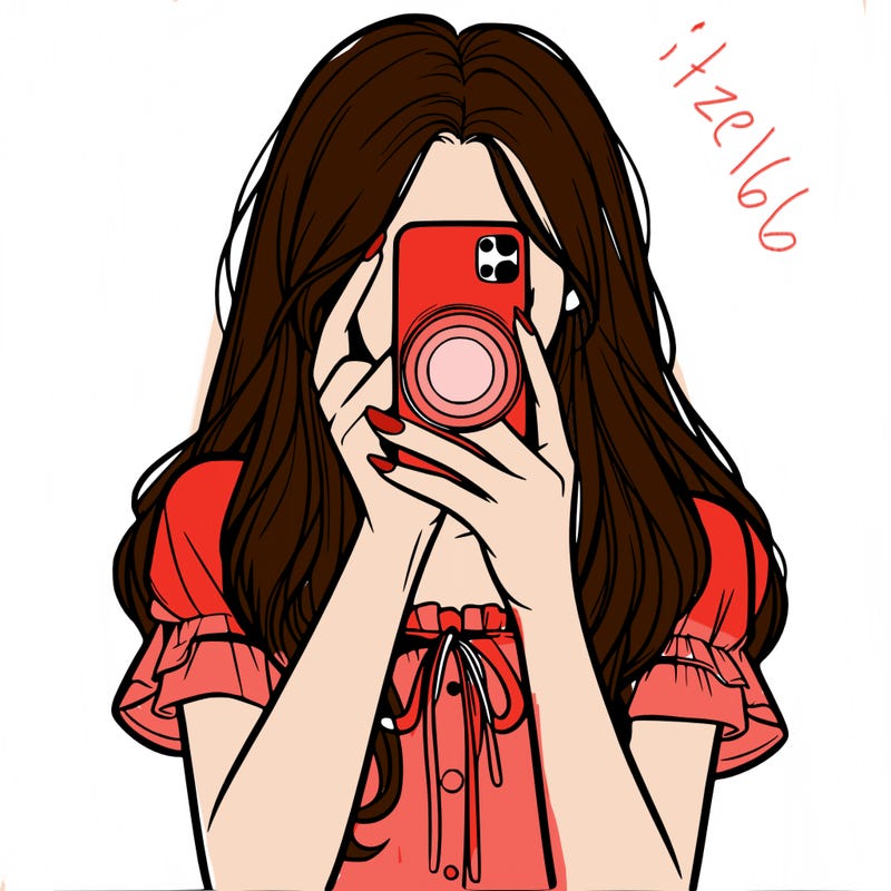 a realistic girl holding her phone taking pictures