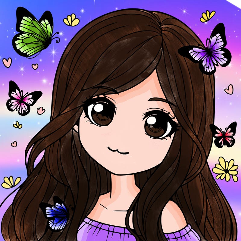 realistic girl with butterflies around her