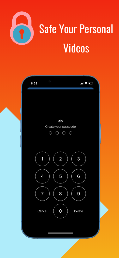 MX Player- Video Player* - MX Player app screen showing a numeric passcode lock to secure personal videos