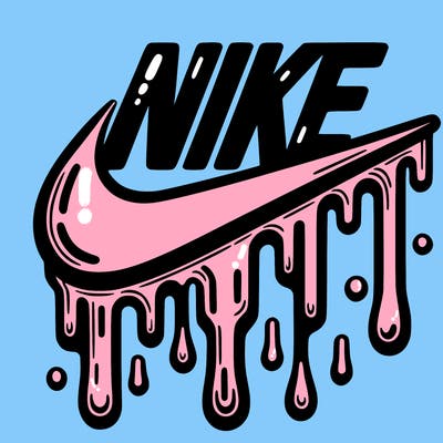 dripping nike logo