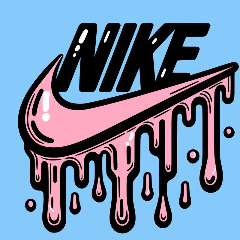 dripping nike logo