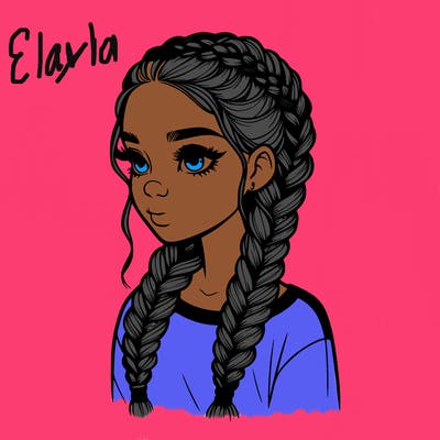 realistic girl with braids