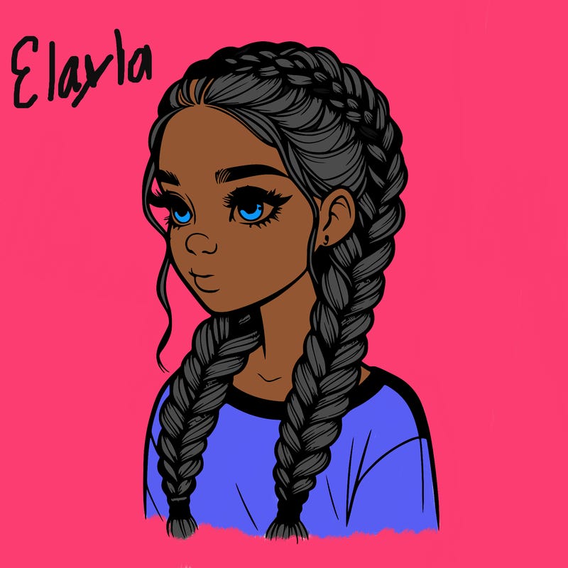 realistic girl with braids