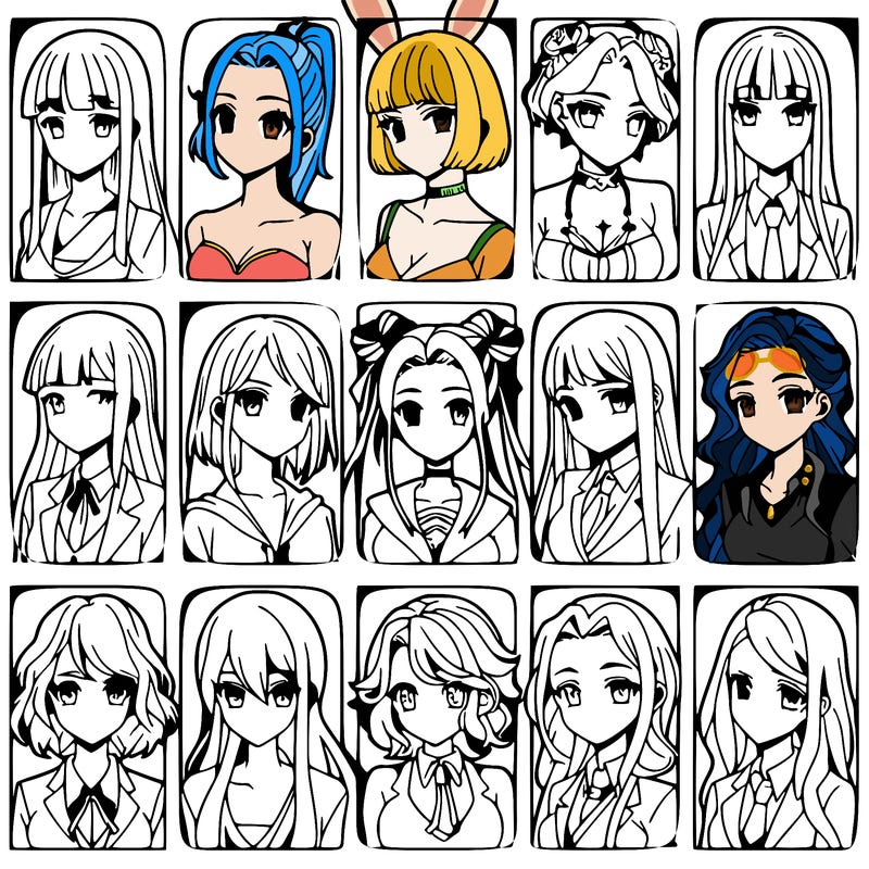 girls that look diffrent anime