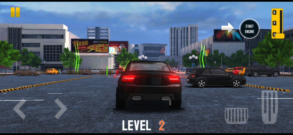 Car Games : Car Dr Parking - 3D car parking simulator gameplay featuring a black car in a city parking lot