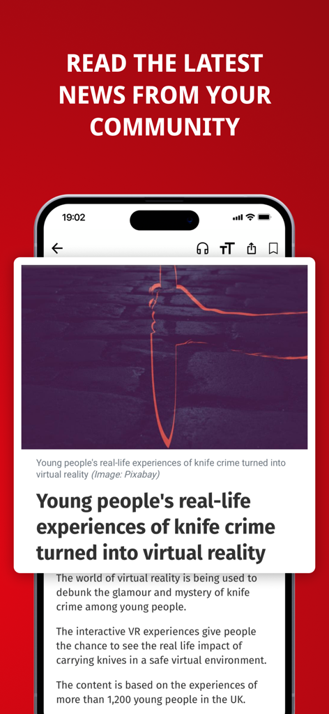 North Norfolk News - North Norfolk News mobile app displaying a local news article about virtual reality