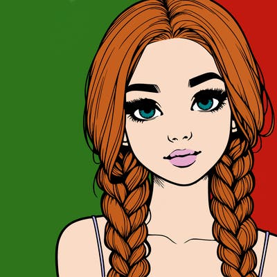 realistic girl with braids