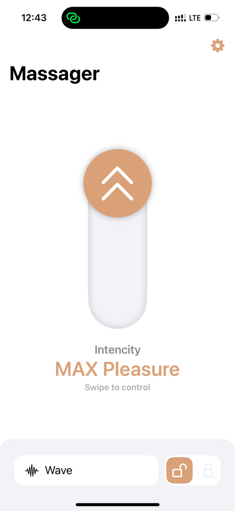 Vibrator・Massager Vibrate App - Interface of the Vibrator Massager app showing a slider for intensity control and vibration pattern selection.