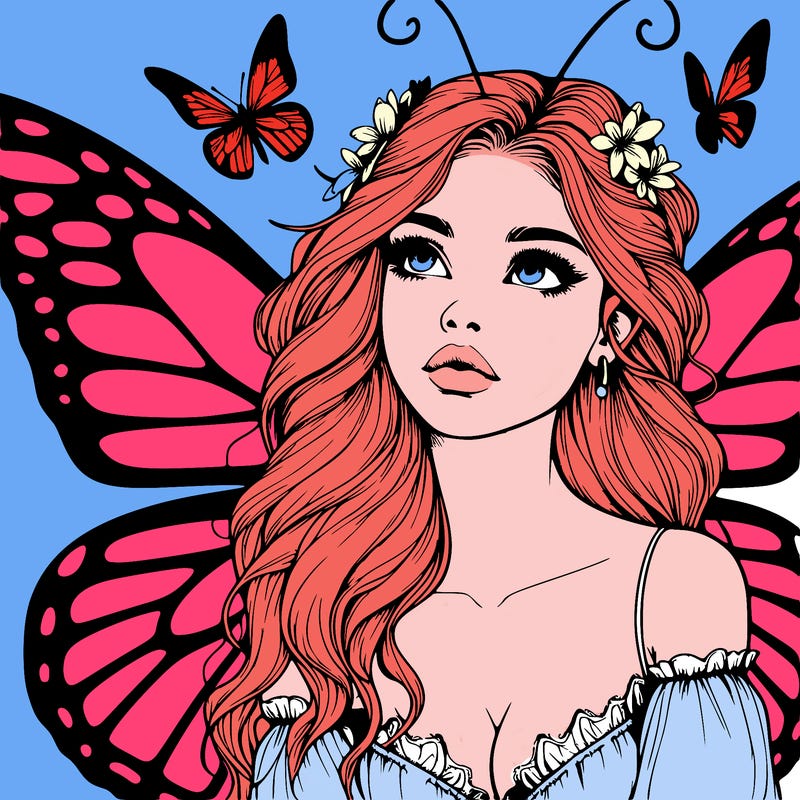 butterfly fairy realistic girl