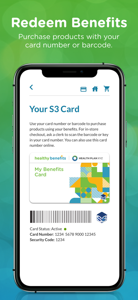 Healthy Benefits Plus - Une carte d'avantages numérique et un code-barres sur l'application Healthy Benefits Plus pour utiliser les avantages d'aliments sains et en vente libre en magasin.