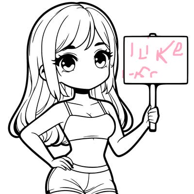 girl in a cute crop top holding a blank sign