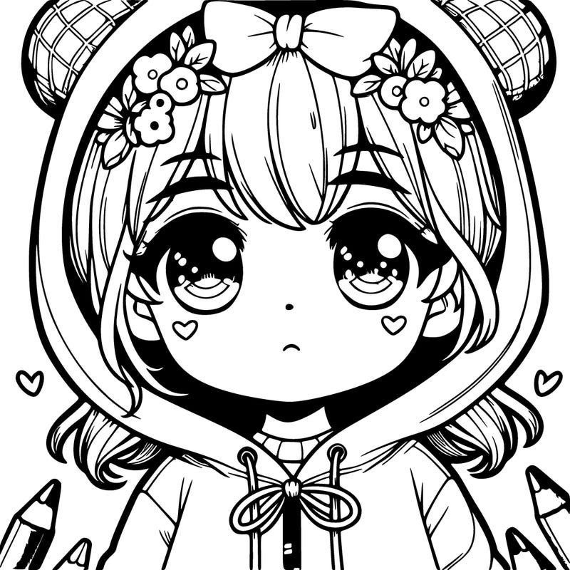 sweet girl in hoodie