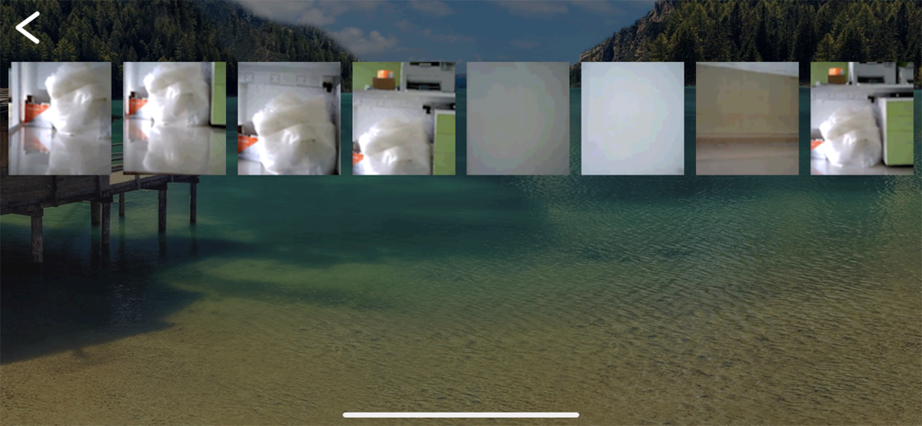 A screen showing captured drone photos in a gallery view