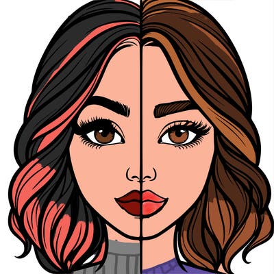 realistic girl split half