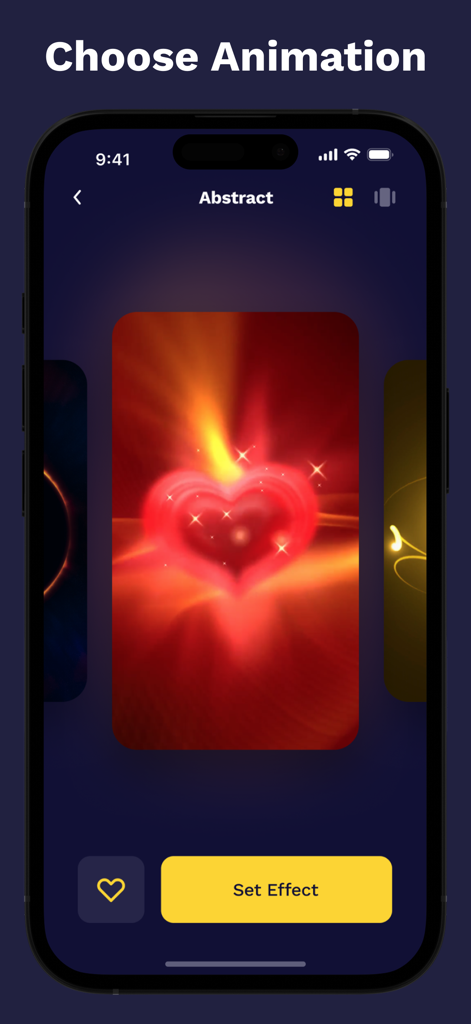 Charging Play & Emoji Battery - Glowing red heart charging animation effect on an iPhone screen.