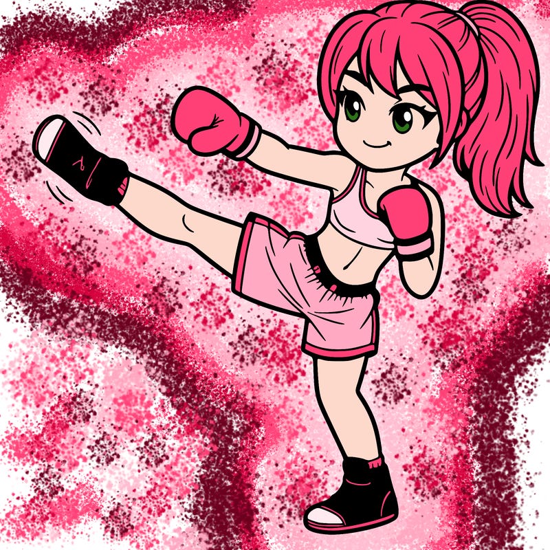 girl practicing kickboxing
