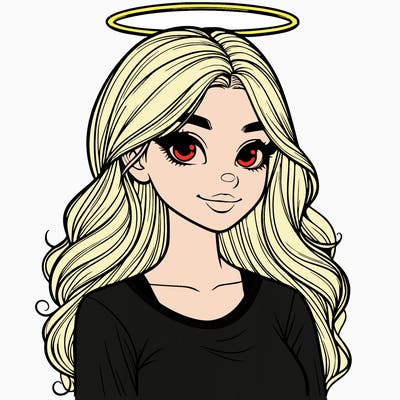 realistic girl with a halo