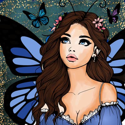 butterfly fairy realistic girl