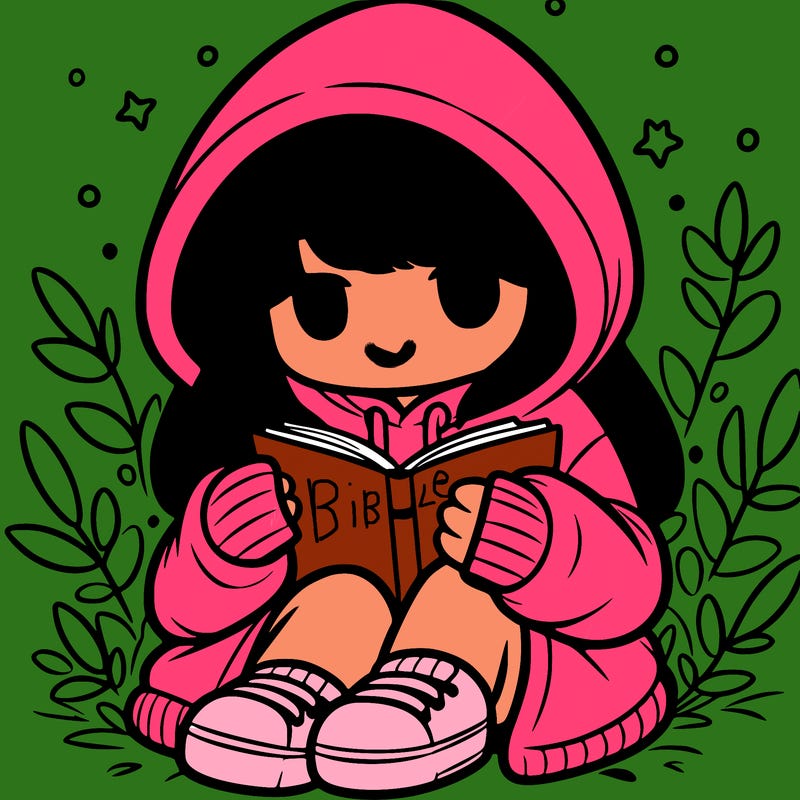 girl in oversized hoodie reading a book