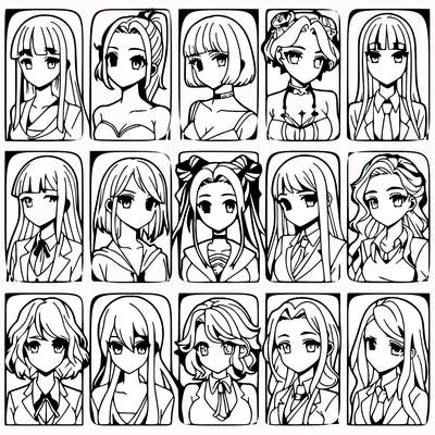 girls that look diffrent anime