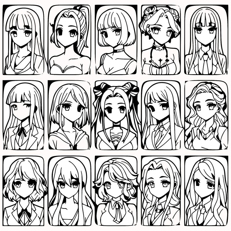 girls that look diffrent anime