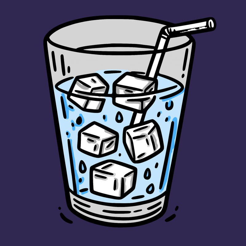 glass of watter with ice