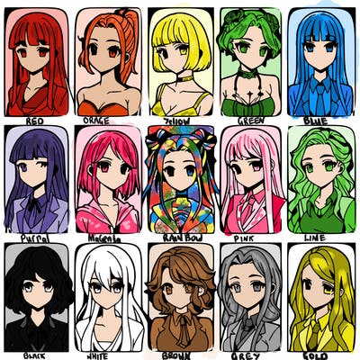 girls that look diffrent anime