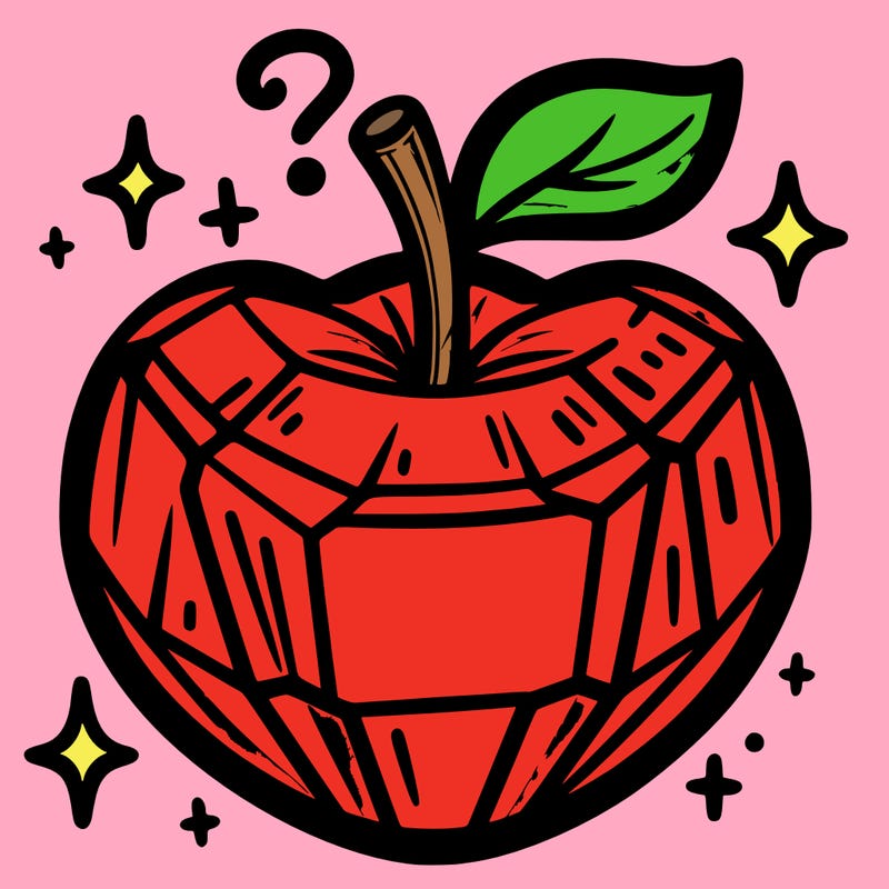 very shiny crystal apple