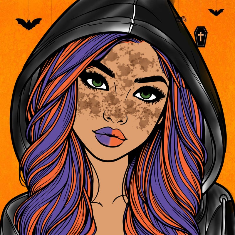 realistic beautiful girl with a hood on