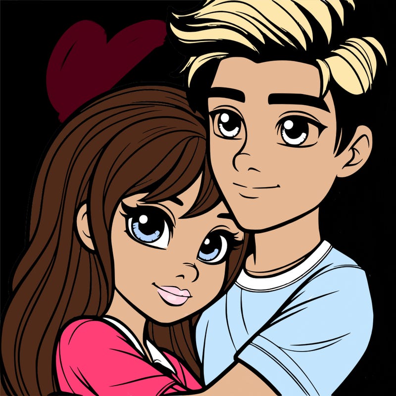 a teenager boy in a teenager girl hug