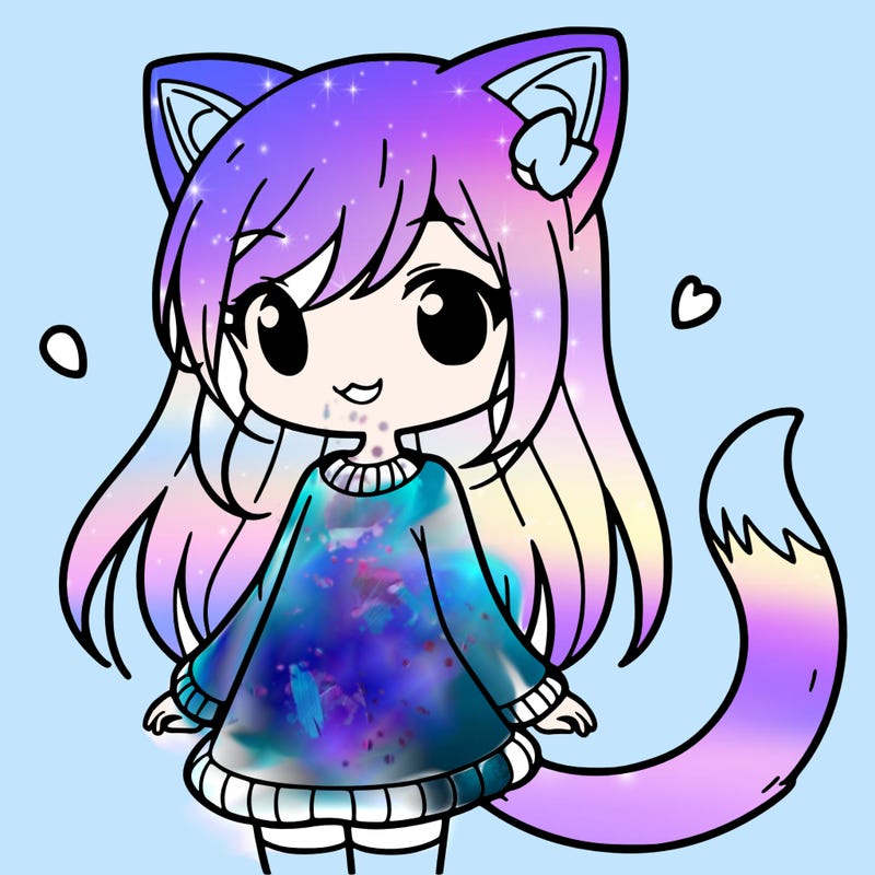 girl with cat ears and tail