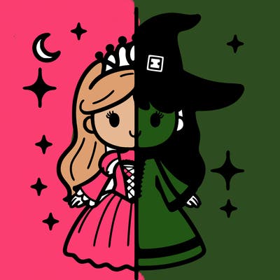 split princess and witch