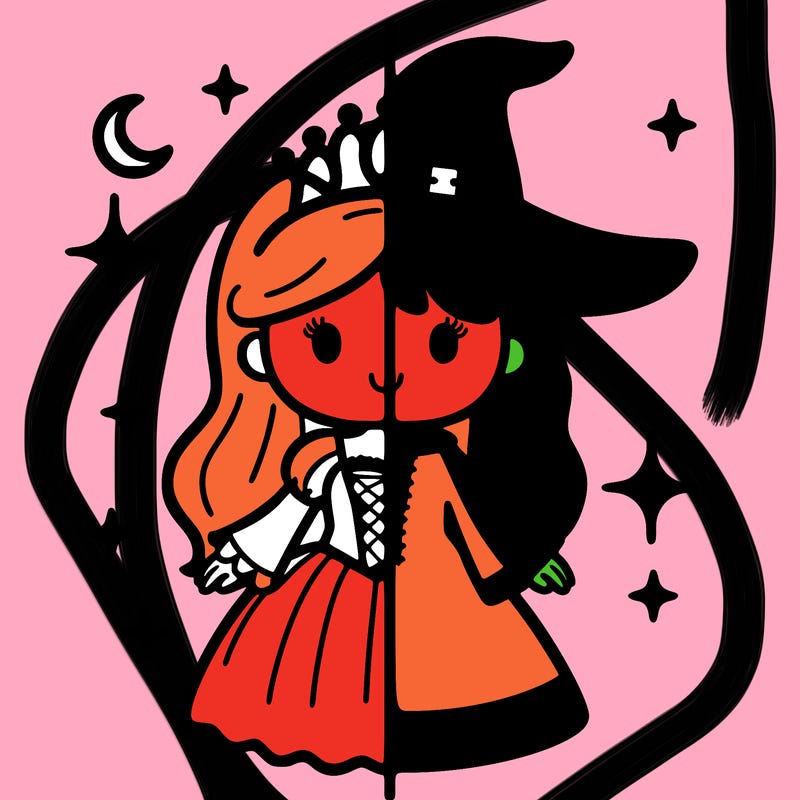 split princess and witch