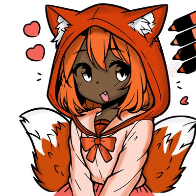 manga cat girl in hoodie