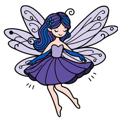 create a fairy with wings flying